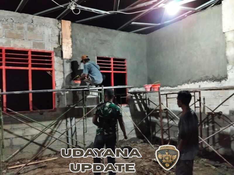 Kerja Lembur Malam, Satgas TMMD Kodim 1618/TTU Percepat Pembangunan RKB di Perbatasan