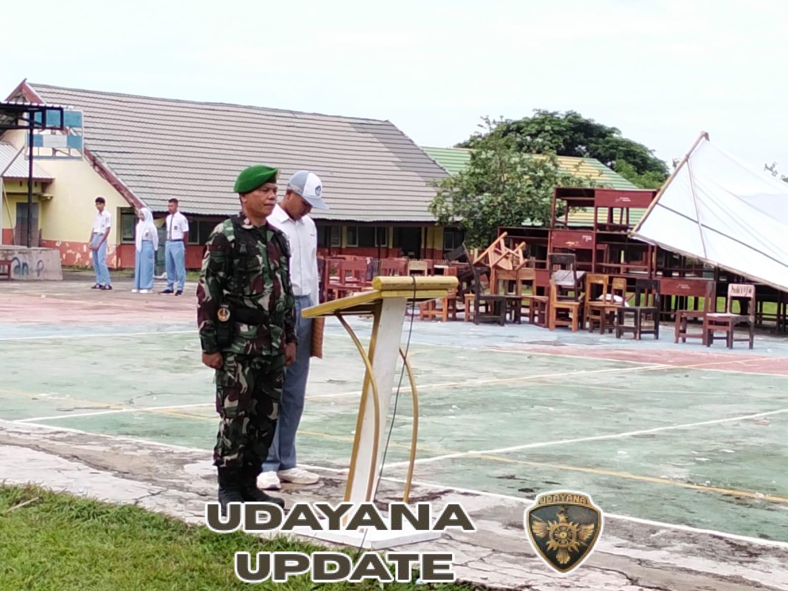 Koramil 1614-03/Hu’u Pimpin Upacara Bendera Awal Februari di SMA N 1 Hu’u
