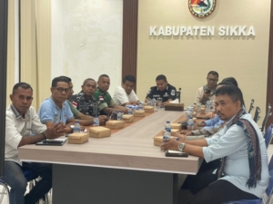 Kasdim 1603/Sikka Hadiri Vicon Evaluasi Pendataan dan Program Penanggulangan Kemiskinan di NTT