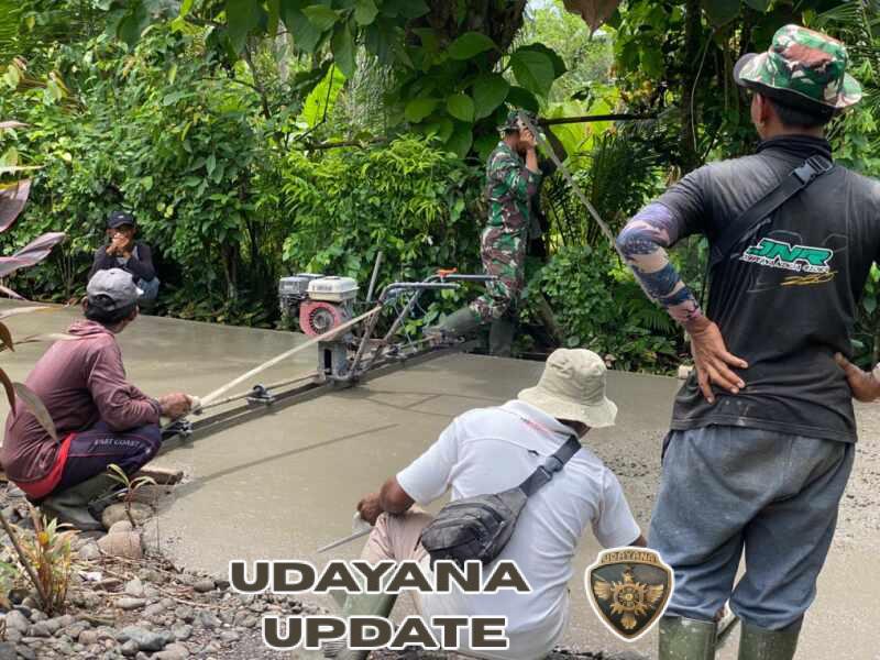 TMMD 127 Jembrana: Akselerasi Rabat Beton 1,3 KM Tembus Jalur Yeh Embang Kauh-Penyaringan