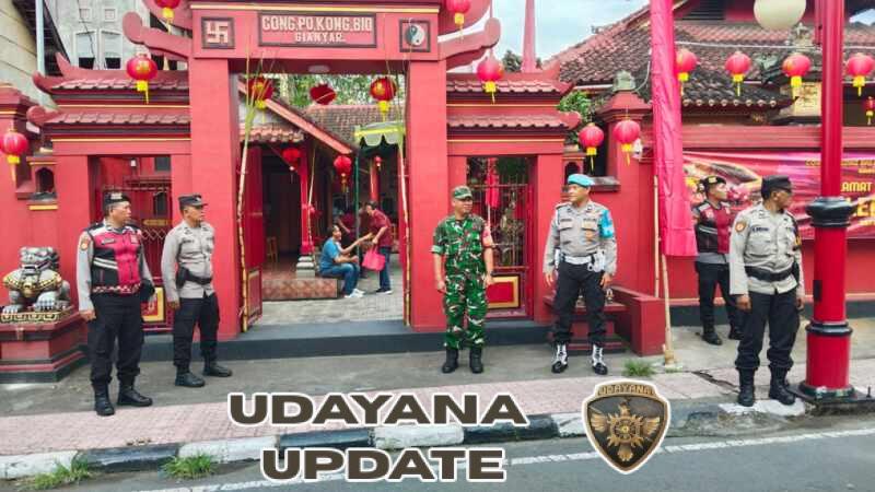 Babinsa Gianyar Amankan Perayaan Imlek 2577, Wujud Nyata Toleransi dan Kerukunan Umat