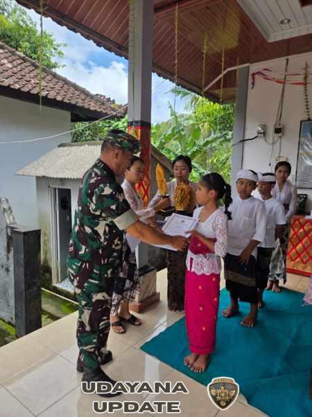 Tiga Desa Gelar Bulan Bahasa Bali, Danramil Nusa Penida Utus Babinsa Turun Ke Wilbin Gelar Pendampingan