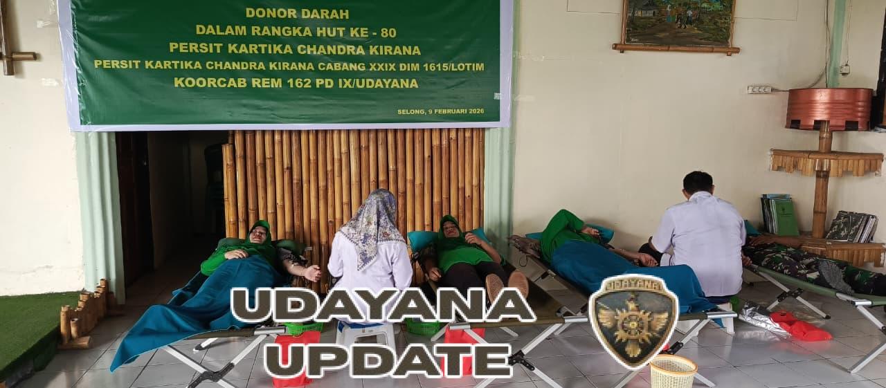 TNI dan Persit Bersinergi, Donor Darah HUT Persit ke-80 Berlangsung Aman dan Lancar