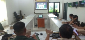 Kodim Klungkung Gelar Pembinaan Kesadaran Bela Negara Keluarga Besar TNI Tingkat Pusat Melalui Video Conference