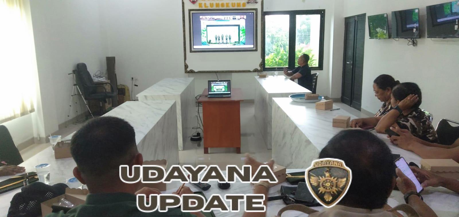 Kodim Klungkung Gelar Pembinaan Kesadaran Bela Negara Keluarga Besar TNI Tingkat Pusat Melalui Video Conference