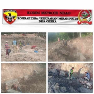 Babinsa Koramil Ba’a Pantau Pembangunan Pondasi KDKMP Desa Oeleka