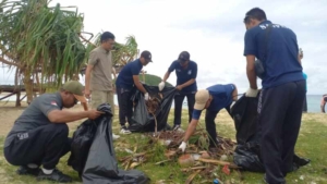 Sinergi TNI Bersama Pemda Loteng Lounching Aksi Gerakan Indonesia Asri Di Pantai Tanjung Aan