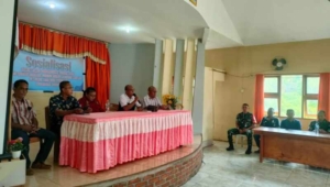 TNI Hadiri Sosialisasi dan Pemasangan Patok Batas Tanah Hunian Tetap di Titehena