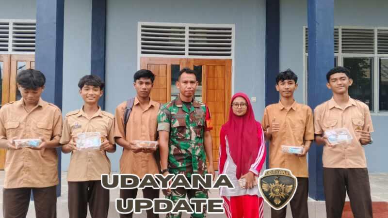 Babinsa Taliwang Dampingi Program Makan Bergizi Gratis di SMK Brang Rea