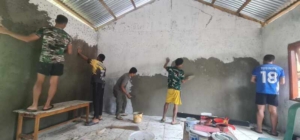 Satgas TMMD Kodim 1603/Sikka Perkuat Struktur Bangunan PAUD Lewat Pekerjaan Plesteran Dalam