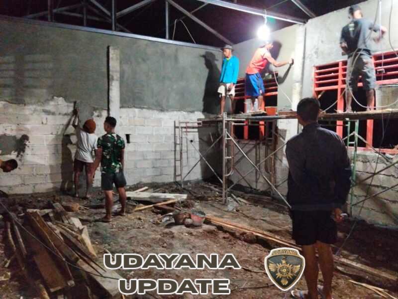 TMMD Ke-127 Kodim 1618/TTU Kerja Hingga Malam, Bukti Dedikasi Bangun Pendidikan Perbatasan