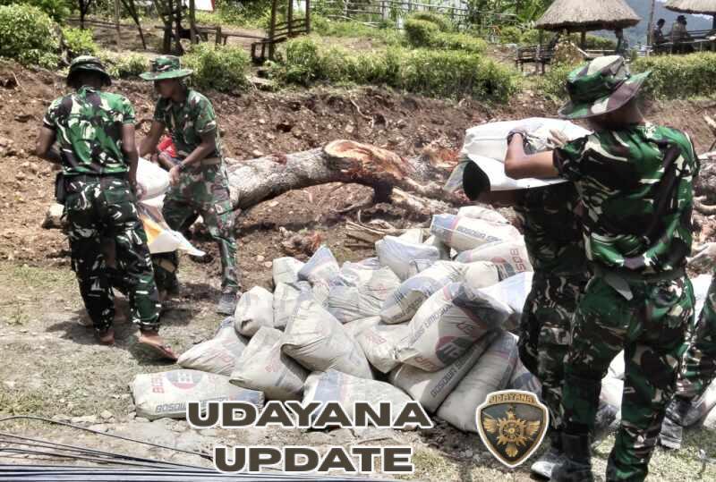Distribusi Bahan Material Dipercepat, Satgas TMMD Genjot Pembangunan 4 RKB SMAN Bikomi Nilulat