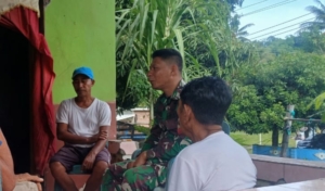‎Babinsa Desa Luk Aktif Sambangi Warga, Bangun Kesadaran Kebersihan dan Persatuan