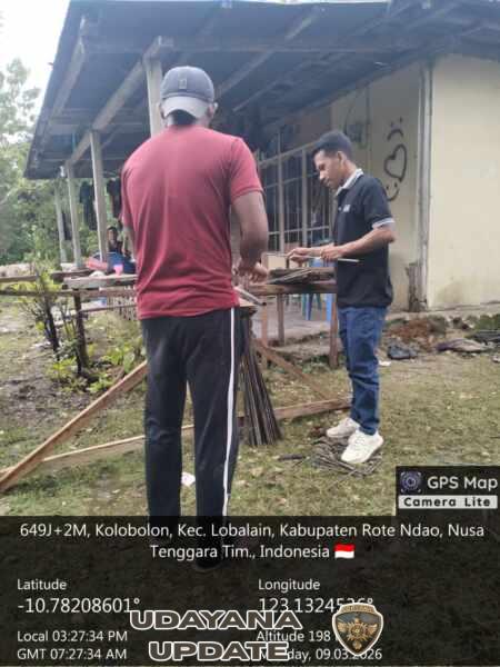 Babinsa Kodim 1627/RN Pantau Pekerjaan KDKMP
