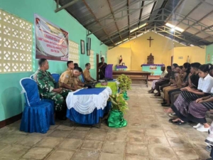 Perkuat Sinergi Pembangunan Desa, Plh Danramil Talibura Hadiri Groundbreaking KDKMP Timu Tawa