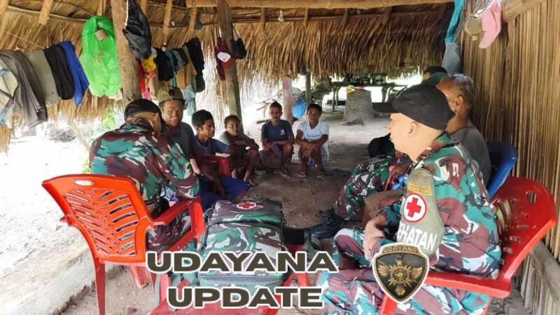Wujudkan Masyarakat Sehat, Satgas Pamtas Yonarhanud 2 Kostrad Gelar Yankes Keliling di Natemnanu