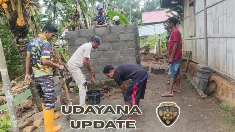 Satgas TMMD Ke-127 Kodim 1603/Sikka Percepat Pemasangan Dinding MCK di Desa Werang