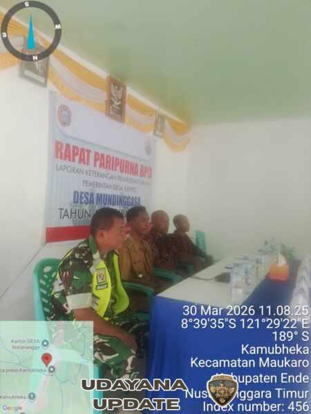 Babinsa Kodim 1602/Ende Hadiri Rapat Paripurna BPD Desa Muninggasa Bahas LKPPD dan KDKMP