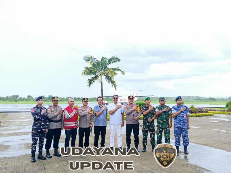 Kasdim 1601/Sumba Timur Bersama Forkopimda Sambut Kunjungan Wakapolda NTT di Bandara Umbu Mehang Kunda