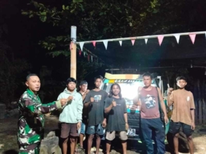Jaga Kondusifitas Daerah, Anggota Koramil Intensifkan Patroli Malam