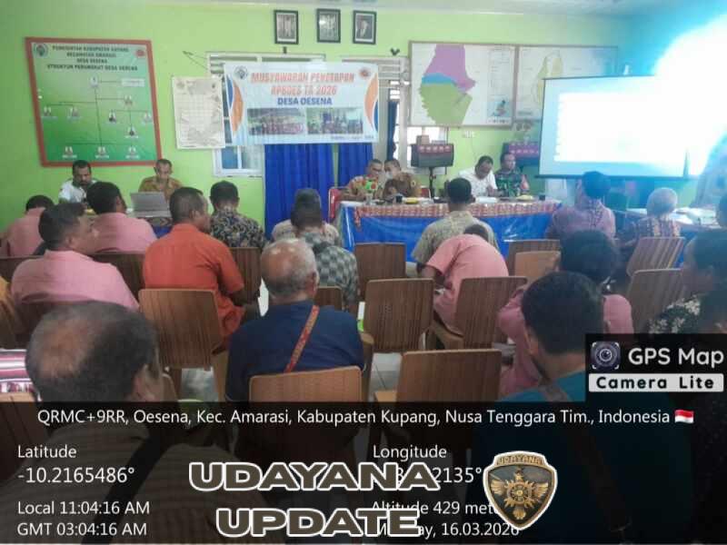Babinsa Oesena Hadiri Musdes Penetapan APBDes Tahun 2026
