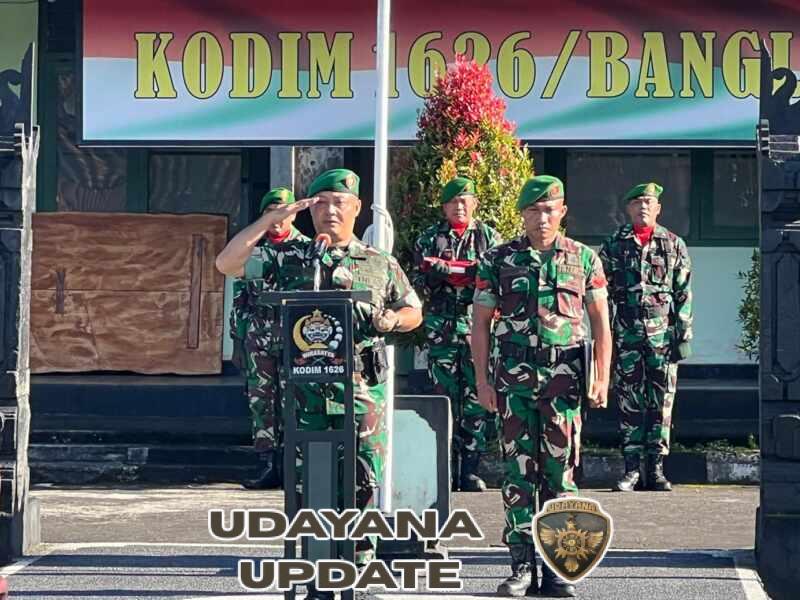Kodim 1626/Bangli Gelar Upacara Bendera 17-an, Dandim Tekankan Kesiapsiagaan dan Soliditas Prajurit