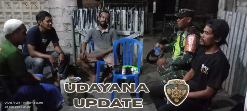 Babinsa Saneo Aktif Ronda Malam, Pererat Silaturahmi Warga di Momen Lebaran