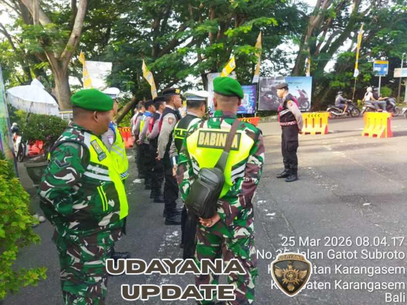 Anggota Kodim 1623/Karangasem Laksanakan Pengamanan Pasca Idul Fitri di Pos Terpadu