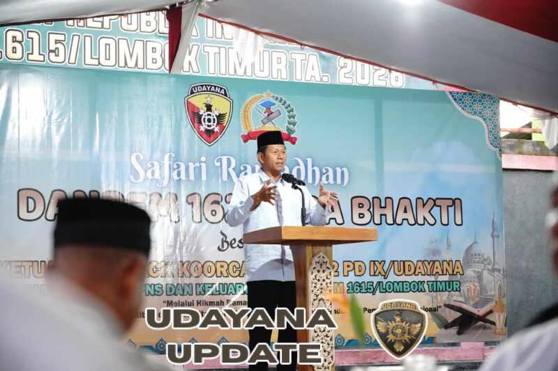 Danrem 162/WB Gelar Safari Ramadhan di Makodim 1615/Lotim, Tegaskan Komitmen Dukung Pembangunan Nasional