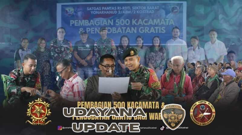 Majukan Kesehatan di Tapal Batas, Satgas Pamtas Yonarhanud 2 Kostrad Bagikan 500 Kacamata dan Adakan Pengobatan Gratis