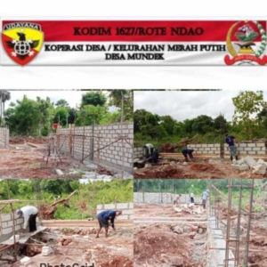 Babinsa Koramil 1627-03/Batutua Pantau Lanjutan Pemasangan Batako KDKMP Desa Mundek