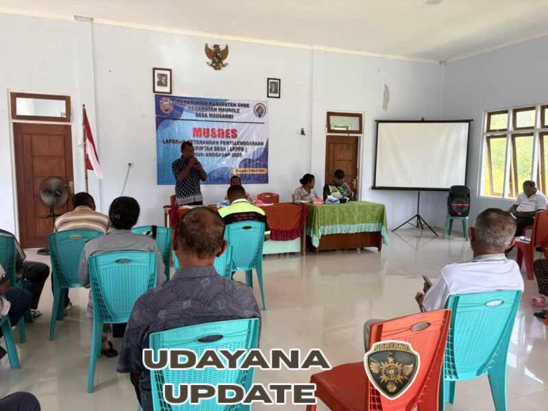 Babinsa Maurole Ikuti Musyawarah Desa Penyampaian LKPPD di Desa Mausambi