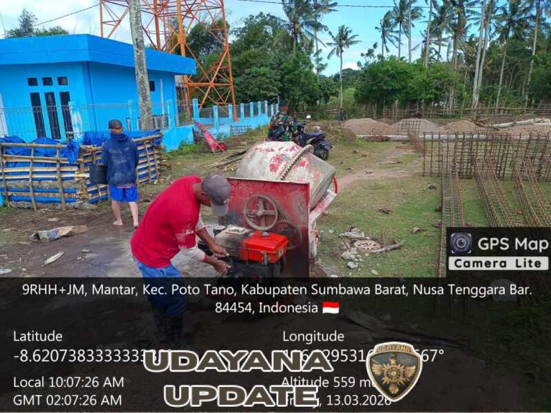 Babinsa Mantar Koramil 1628-04/Poto Tano Awasi Pengerjaan KDKMP di Wilayah Binaan