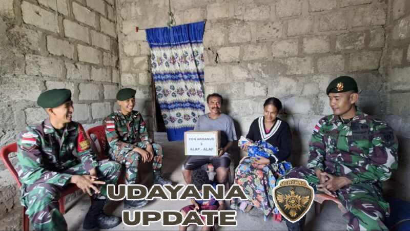 Ramadan Tiba Kasih Menyapa, Satgas Pamtas Yonarhanud 2 Kostrad Barat Bagikan Sembako