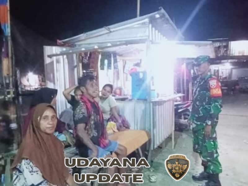 Babinsa Ajak Warga Jaga Silaturahmi dan Ketertiban Malam Hari