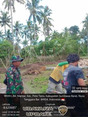Babinsa Koramil 1628-04/Poto Tano Awasi Pengerjaan KDKMP di Desa Mantar
