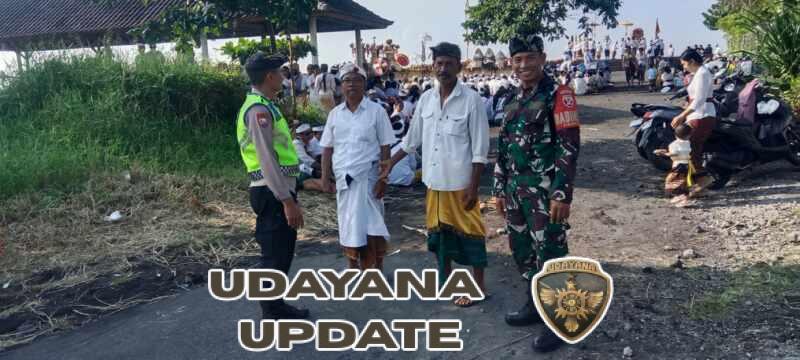 Aparat TNI Polri Dan Pecalang Desa Banjarangkan Kawal Upacara Melasti