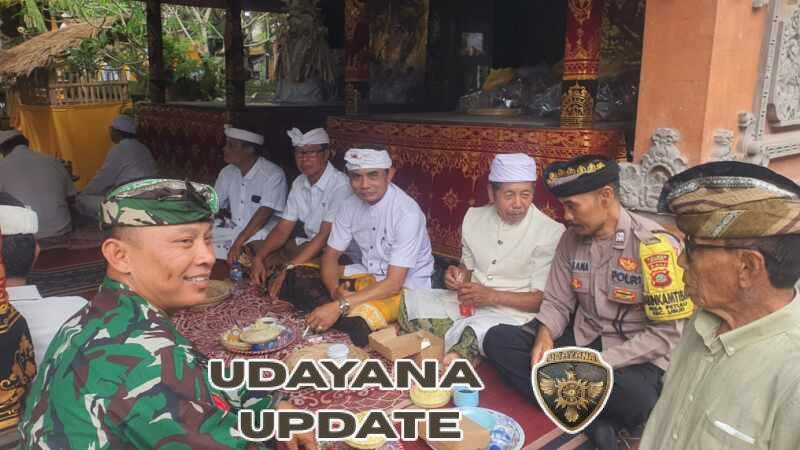 Hormati Tradisi Leluhur, Babinsa Petulu Hadiri Upacara Rsi Gana di Griya Gede Laplapan