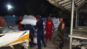Loyalitas Tanpa Batas, Babinsa Kawal Serapan Gabah Petani Hingga Malam Hari