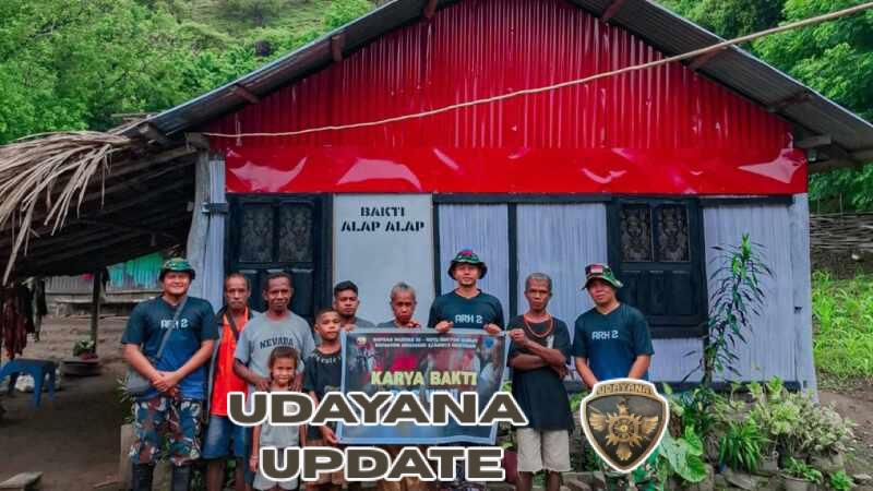 Perkuat Nasionalisme di Perbatasan, Satgas Pamtas Yonarhanud 2 Kostrad Rampungkan Perbaikan 6 Rumah Warga