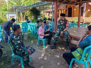 Babinsa Desa Belo Hadiri Syukuran Warga, Pererat Komsos di Wilayah Binaan