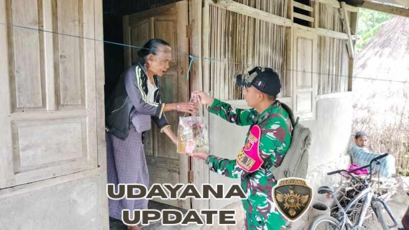 Jaga Kedaulatan Tebar Kepedulian, Satgas Pamtas Yonarhanud 2 Kostrad Beri Bantuan Sembako dan Baju Layak Pakai