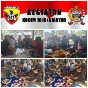 Ngayah Bersama Warga, Babinsa Kelusa Dukung Persiapan Piodalan Ageng di Pura Gunung Gempal