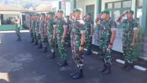Letkol Inf. Imam Subekti Pimpin Upacara Kenaikan Pangkat di Makodim 1625/Ngada