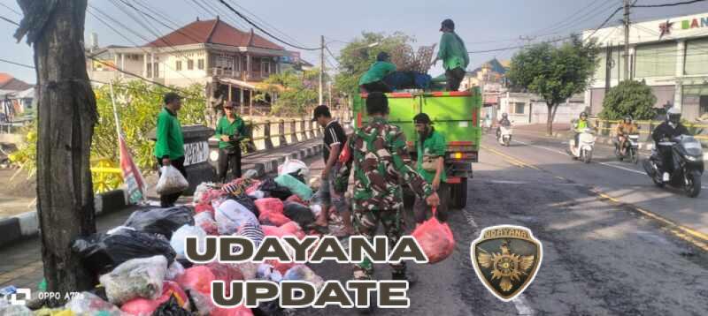 BABINSA KORAMIL 1611-07/DENPASAR BARAT RESPON CEPAT TANGANI SAMPAH LIAR DI WILAYAH