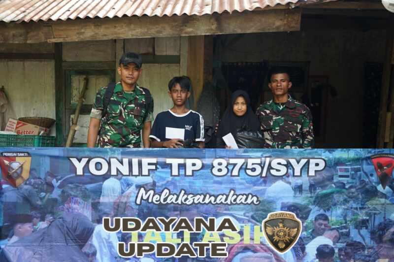 Yonif TP 875/SYP Salurkan Tali Asih kepada Anak Yatim di Desa Calabai