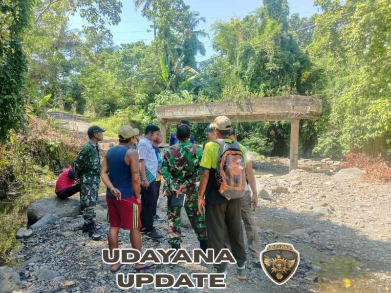 Pasiter Kodim 1623/Karangasem Laksanakan Survei Lokasi Pembangunan Jembatan di Sungai Tukad Belong