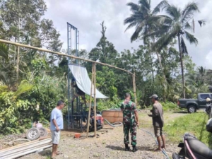 Solusi penuhi air bersih, Satgas TMMD Ke-128 Kodim 1623/Karangasem Membuat Sumur Bor untuk Warga