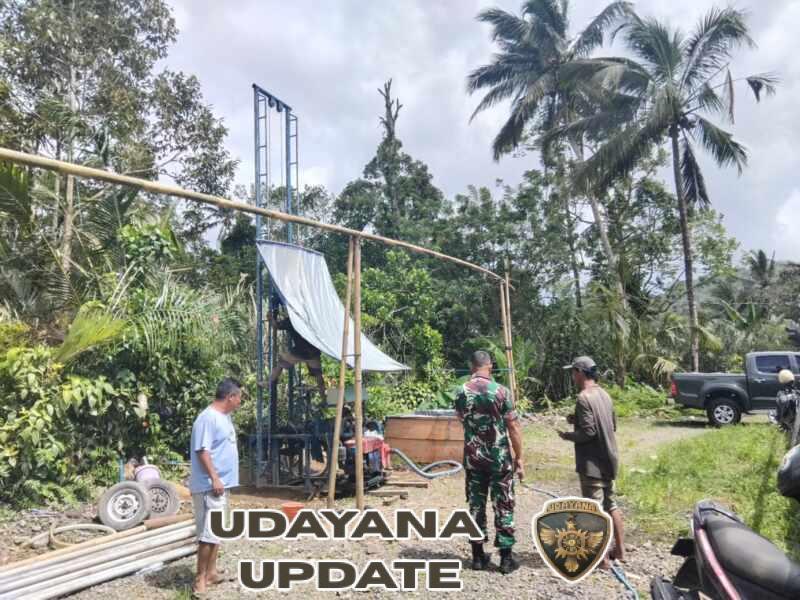 Solusi penuhi air bersih, Satgas TMMD Ke-128 Kodim 1623/Karangasem Membuat Sumur Bor untuk Warga