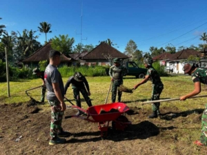 Satgas TMMD Kodim 1623/Karangasem Hadirkan Fasilitas Lapangan Voli.